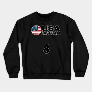 USA Baseball Number 8 T-shirt Design Crewneck Sweatshirt